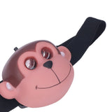 Kids Headlamp Monkey Appearance 2 Lighting Modes Battery Powered Lightweight Plastic LED Headlight for Outdoor Sports