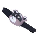Kids Headlamp Raccoon Appearance 2 Lighting Modes Lightweight Battery Powered Plastic LED Headlight for Children - Rear View