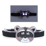 Kids Headlamp Raccoon Appearance 2 Lighting Modes Lightweight Battery Powered Plastic LED Headlight for Children - Extra Image