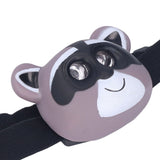 Kids Headlamp Raccoon Appearance 2 Lighting Modes Lightweight Battery Powered Plastic LED Headlight for Children - Extra Image
