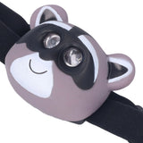 Kids Headlamp Raccoon Appearance 2 Lighting Modes Lightweight Battery Powered Plastic LED Headlight for Children - Extra Image