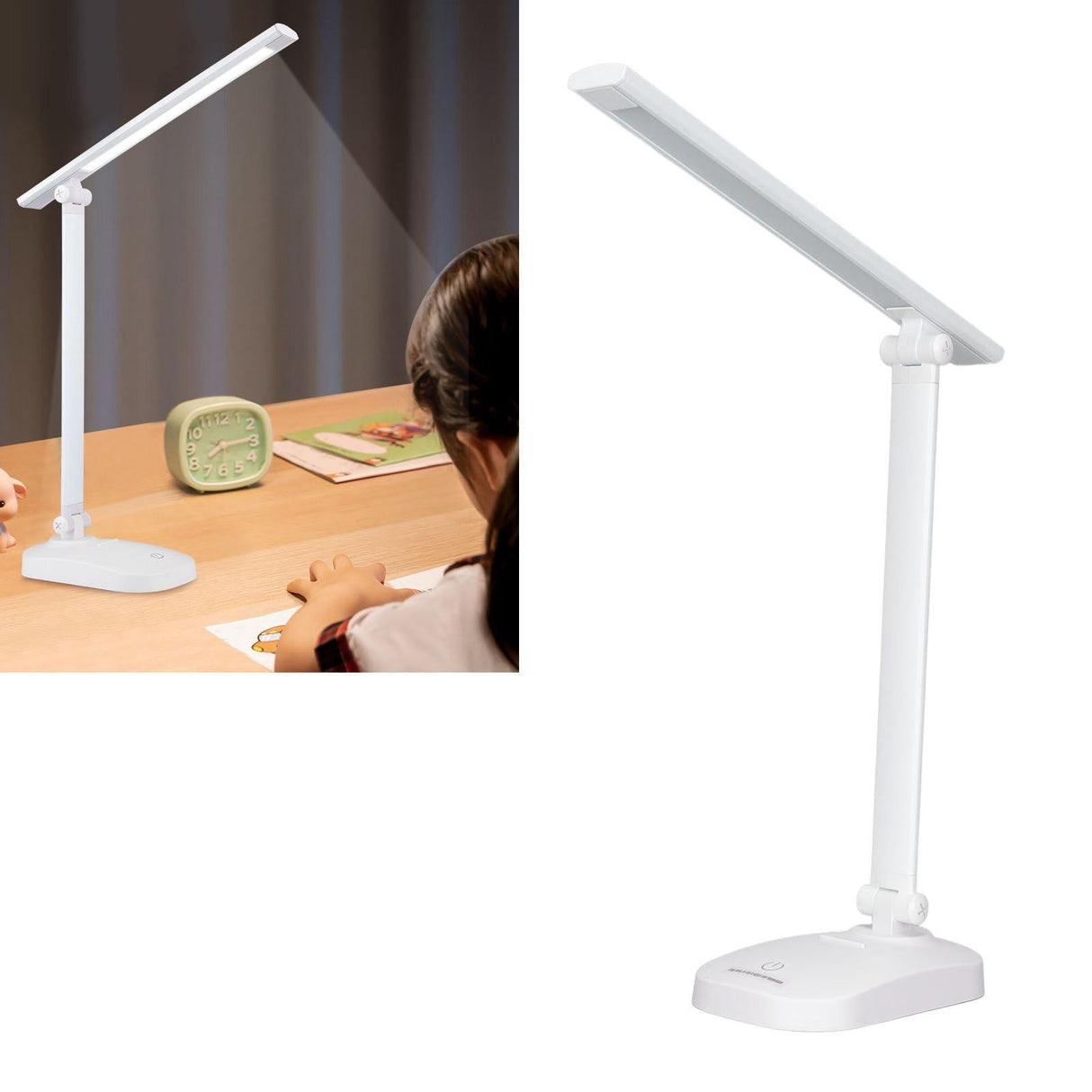 LED Table Lamp Eye Protection Foldable 3 Color Lights USB Rechargeable Table Lamp for Table Workbench Sewing Table