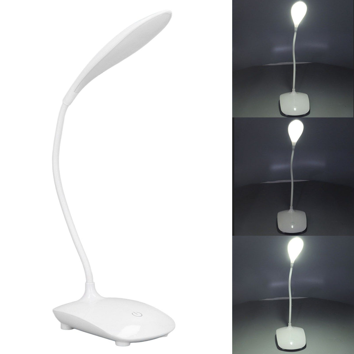 Touch Control LED Desk Table Lamp USB Battery Operated 3 Lighting Modes Flexible Angle for Children Student Dorm Bedroom