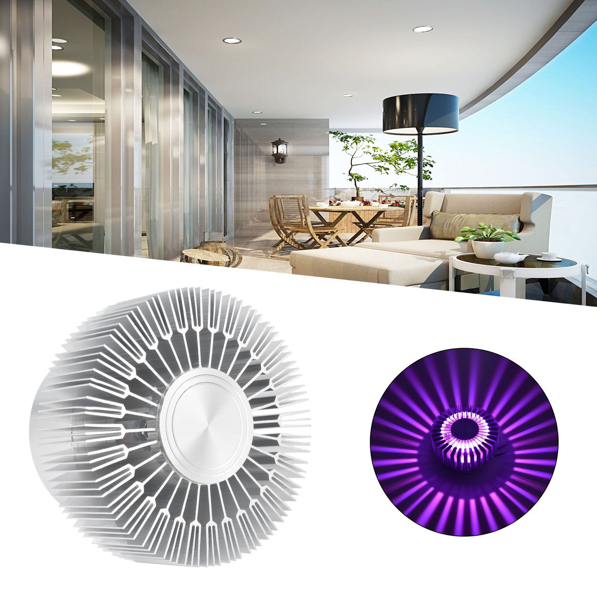 Ceiling Light 3W LED Sun Shaped Ceiling Astigmatism Light Bar Corridor Porch Decoration Ceiling LightHigh End Purple Light