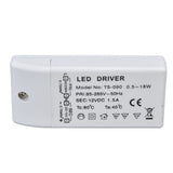 LED Transformer 18W 12VDC 1.5A Constant Current LED Driver for Cabinet Light DIY Lamp AC 85‑265V