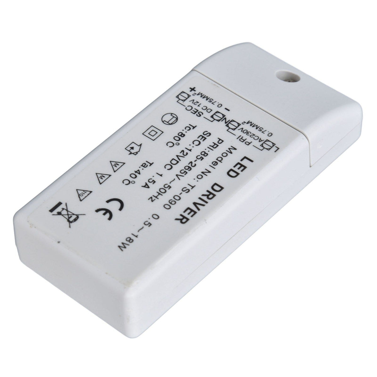 LED Transformer 18W 12VDC 1.5A Constant Current LED Driver for Cabinet Light DIY Lamp AC 85‑265V