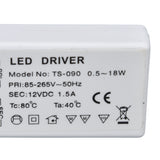 LED Transformer 18W 12VDC 1.5A Constant Current LED Driver for Cabinet Light DIY Lamp AC 85‑265V