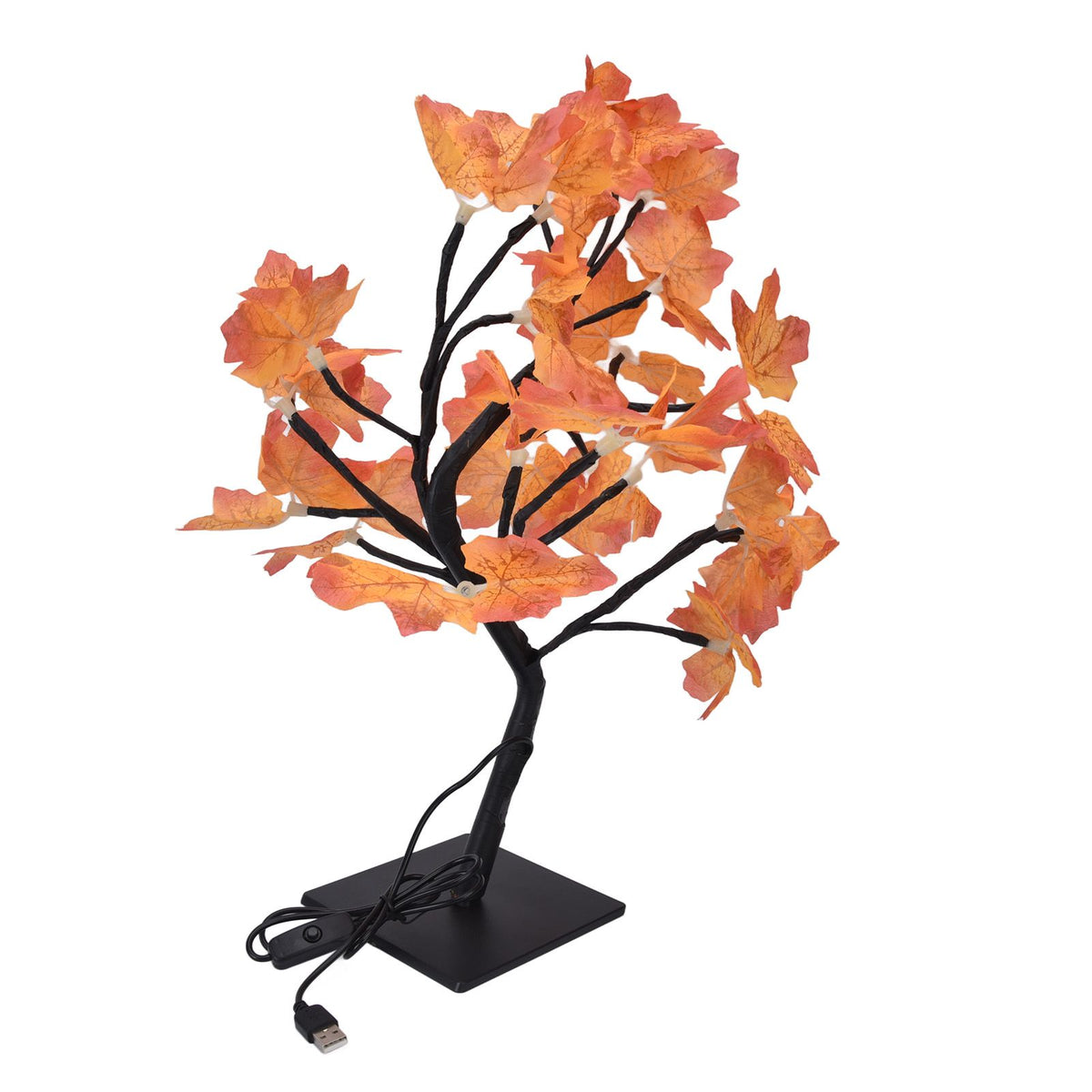 Fall Tree LED 24 Lights Warm Light Beads Romantic Style USB Power Supply Fall Light Up Thanksgiving Tree 5V