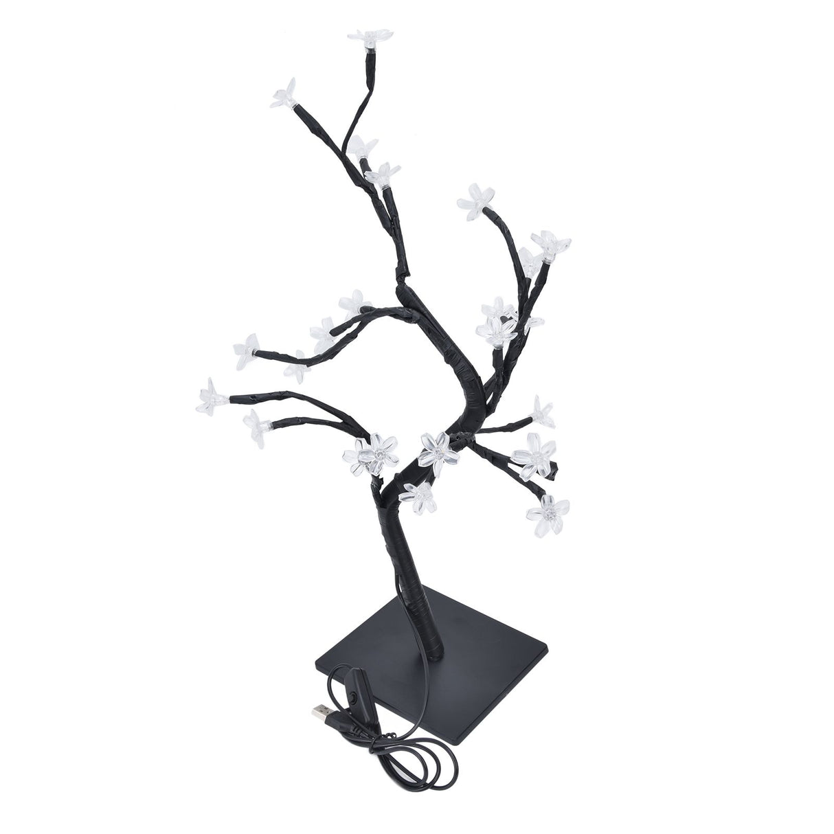 Cherry Blossoms Tree Lamp Plastic PVC Bonsai Light for Home Decoration USB Powered 24 LED