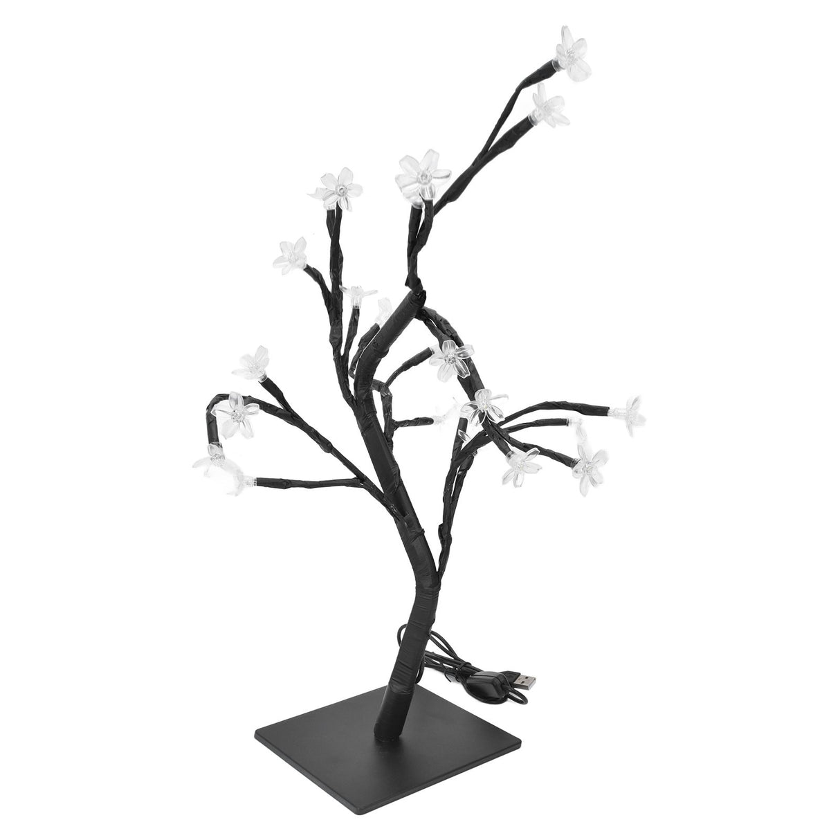 Cherry Blossoms Tree Lamp Plastic PVC Bonsai Light for Home Decoration USB Powered 24 LED