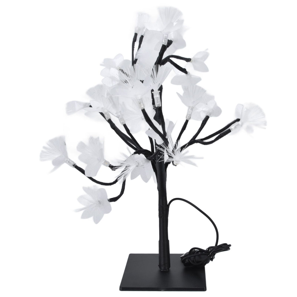 24LED Fiber Optic Tree Lamp USB Powered Simulation Flower Light for Household Decoration
