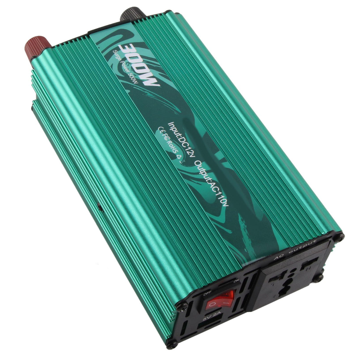 DC to AC Converter Aluminum Alloy Smart Repair Sine Wave Power Inverters 300W 12V to 110V Vert