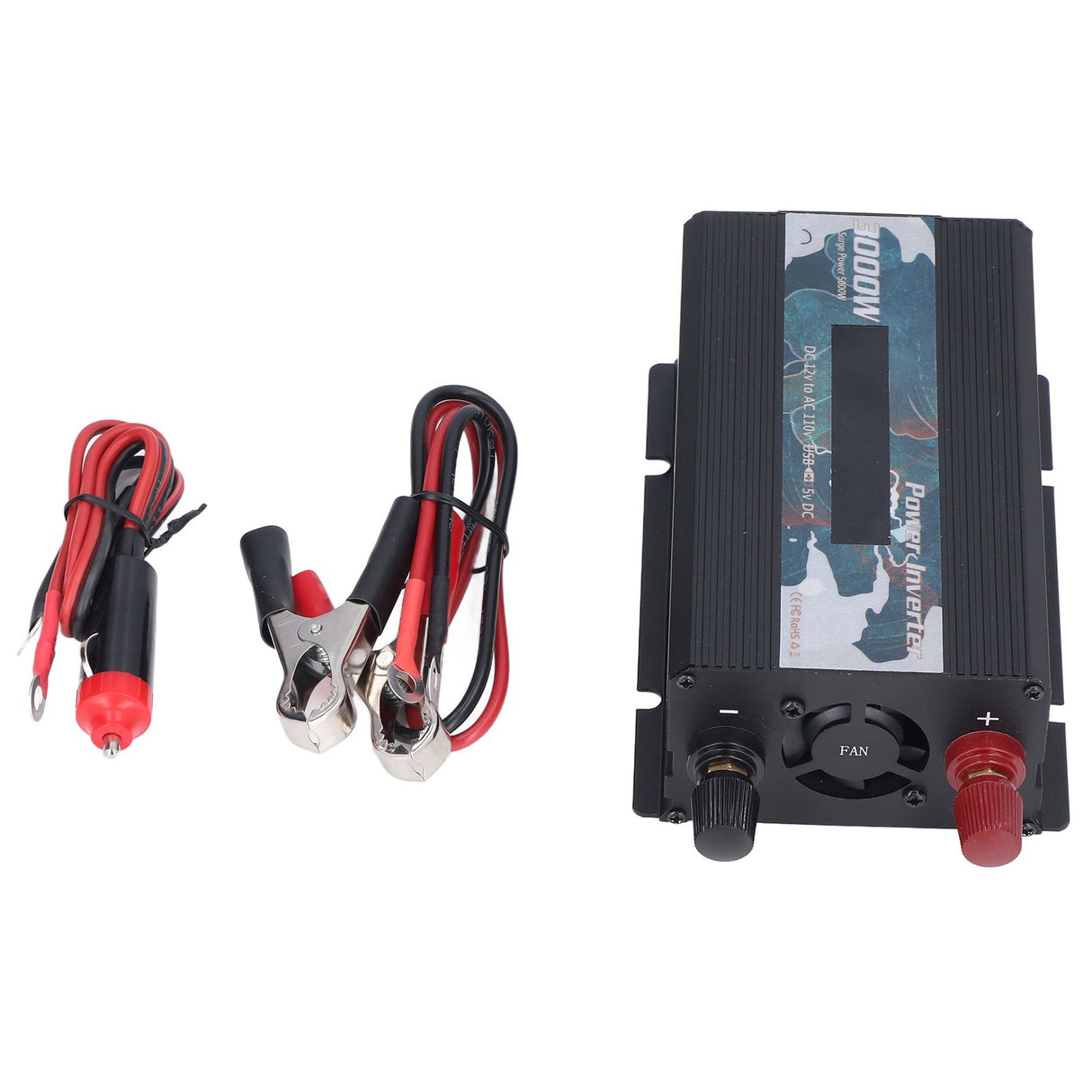 Pure Sine Wave Inverter DC 12V to AC 110V Multifunctional Power Battery Converter for Electrical ApplianceBlack