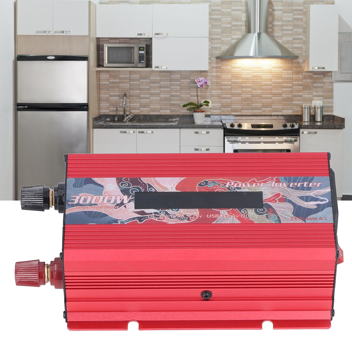 Pure Sine Wave Inverter DC 12V to AC 110V Multifunctional Power Battery Converter for Electrical ApplianceRed