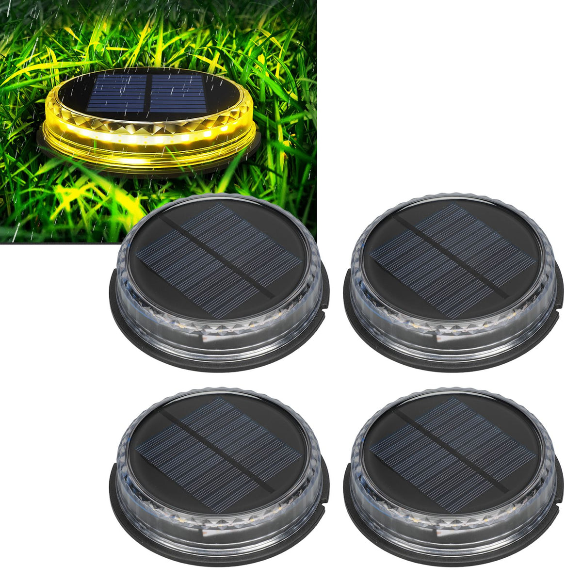 Solar Lawn Light IP65 Waterproof Solar Ground Light for Yard Deck Patio Pathway Walkway Warm Light