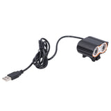LED Bike Headlamp Aluminum Alloy Super Bright Bicycle Light for Road Racing USB Powered