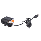 LED Bike Headlamp Aluminum Alloy Super Bright Bicycle Light for Road Racing USB Powered - Rear View