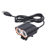 LED Bike Headlamp Aluminum Alloy Super Bright Bicycle Light for Road Racing USB Powered