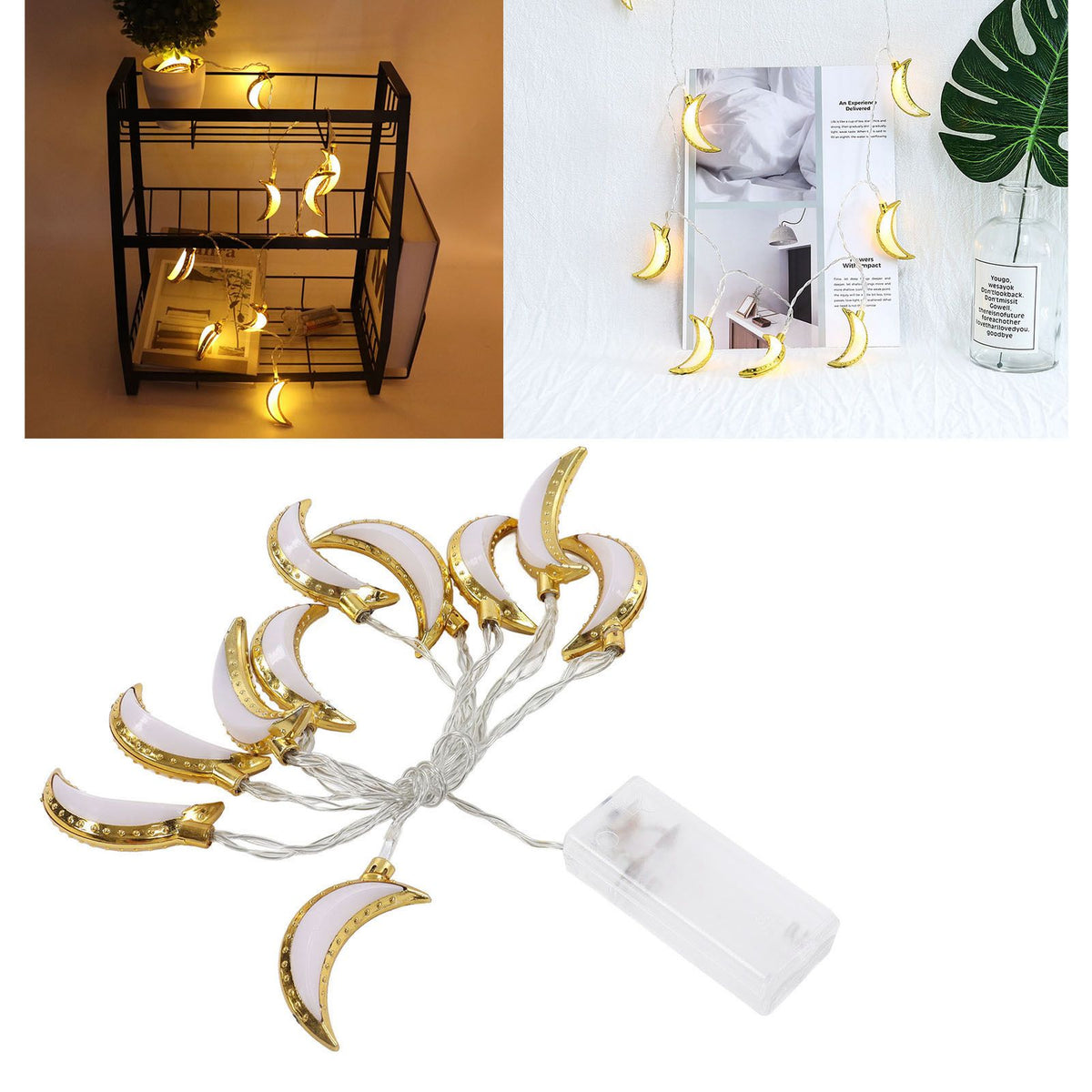 1.5M 10LED Moon String Light Ramadan Eid String Light Festival Decoration Light for Wedding Party