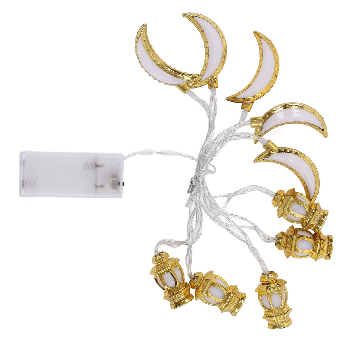 1.5M 10LED Ramadan Light Moon Shaped Festival String Light Decorative Lamp for Party Bedroom Birthday