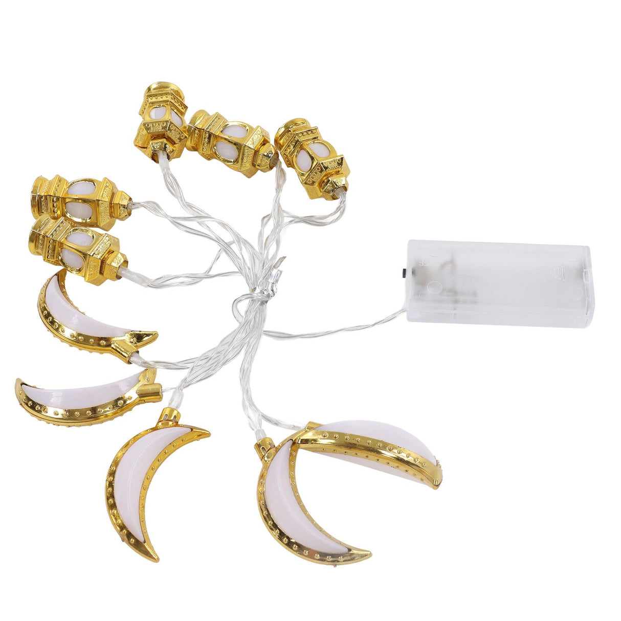 1.5M 10LED Ramadan Light Moon Shaped Festival String Light Decorative Lamp for Party Bedroom Birthday