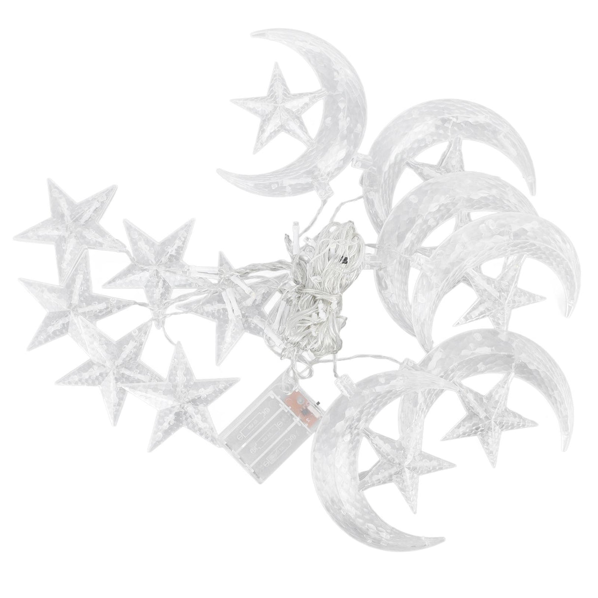 Star Moon String Lights 3.3yd 126LED Decorative String Lights for Ramadan Festival Wedding Party Home Terrace Window Garden