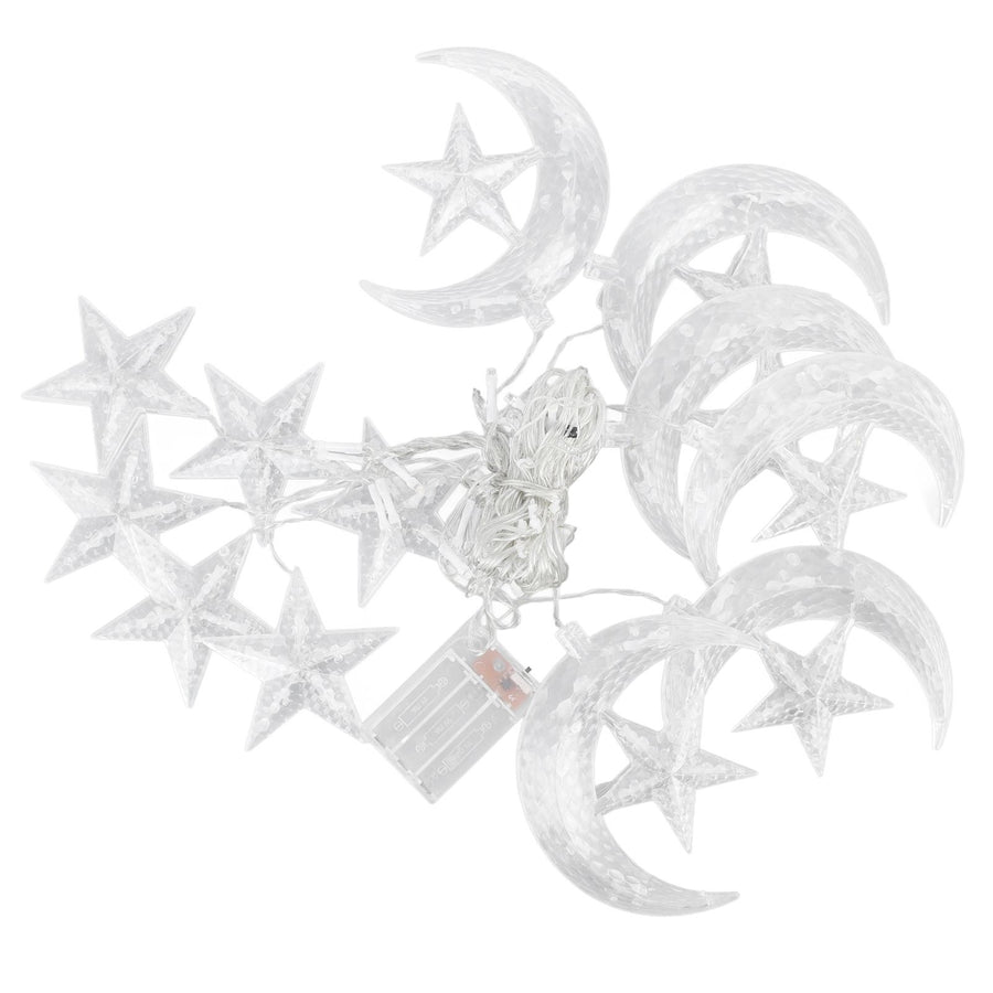 Star Moon String Lights 3.3yd 126LED Decorative String Lights for Ramadan Festival Wedding Party Home Terrace Window Garden