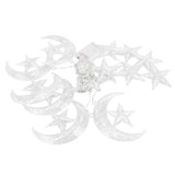 Star Moon String Lights 3.3yd 126LED Decorative String Lights for Ramadan Festival Wedding Party Home Terrace Window Garden - 45-Degree Angle