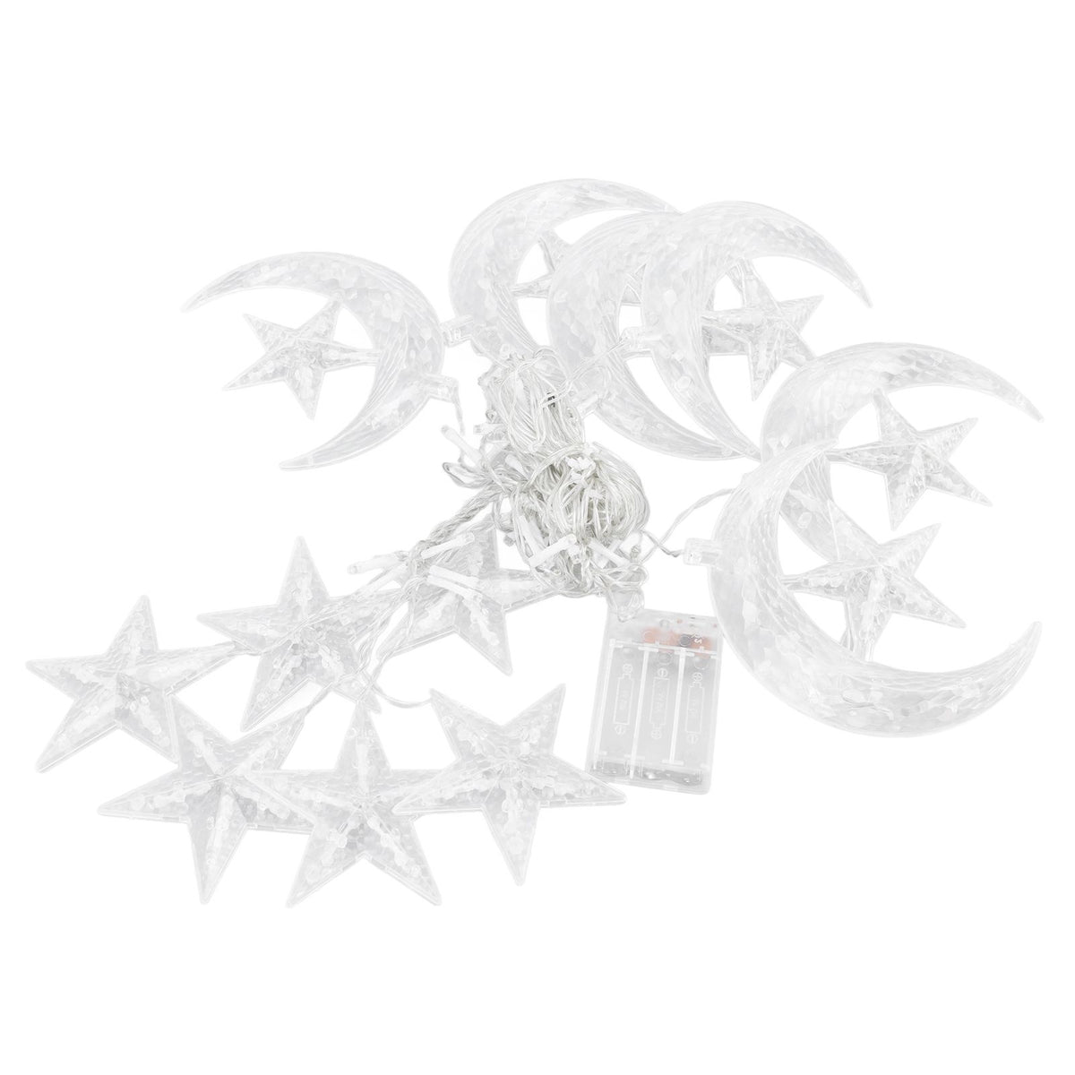 Star Moon String Lights 3.3yd 126LED Decorative String Lights for Ramadan Festival Wedding Party Home Terrace Window Garden