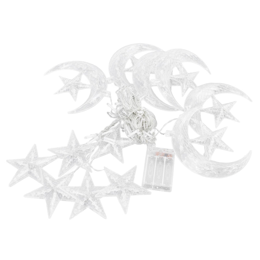 Star Moon String Lights 3.3yd 126LED Decorative String Lights for Ramadan Festival Wedding Party Home Terrace Window Garden