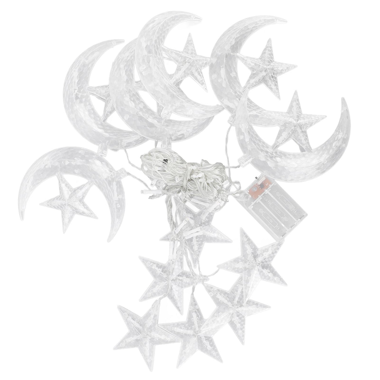Star Moon String Lights 3.3yd 126LED Decorative String Lights for Ramadan Festival Wedding Party Home Terrace Window Garden