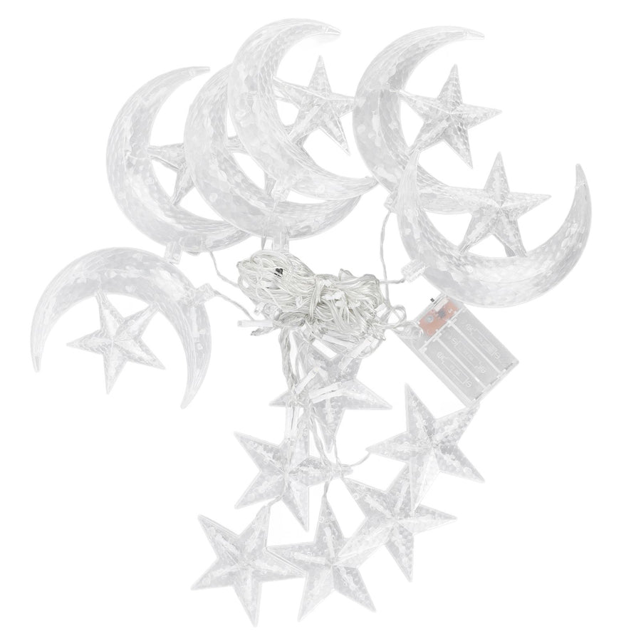 Star Moon String Lights 3.3yd 126LED Decorative String Lights for Ramadan Festival Wedding Party Home Terrace Window Garden