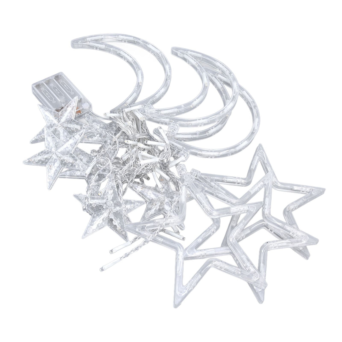 Star Moon Curtain String Lights Romantic Ambience Battery Powered 126 LED Ramadan Curtain Lights for Weddings Birthdays