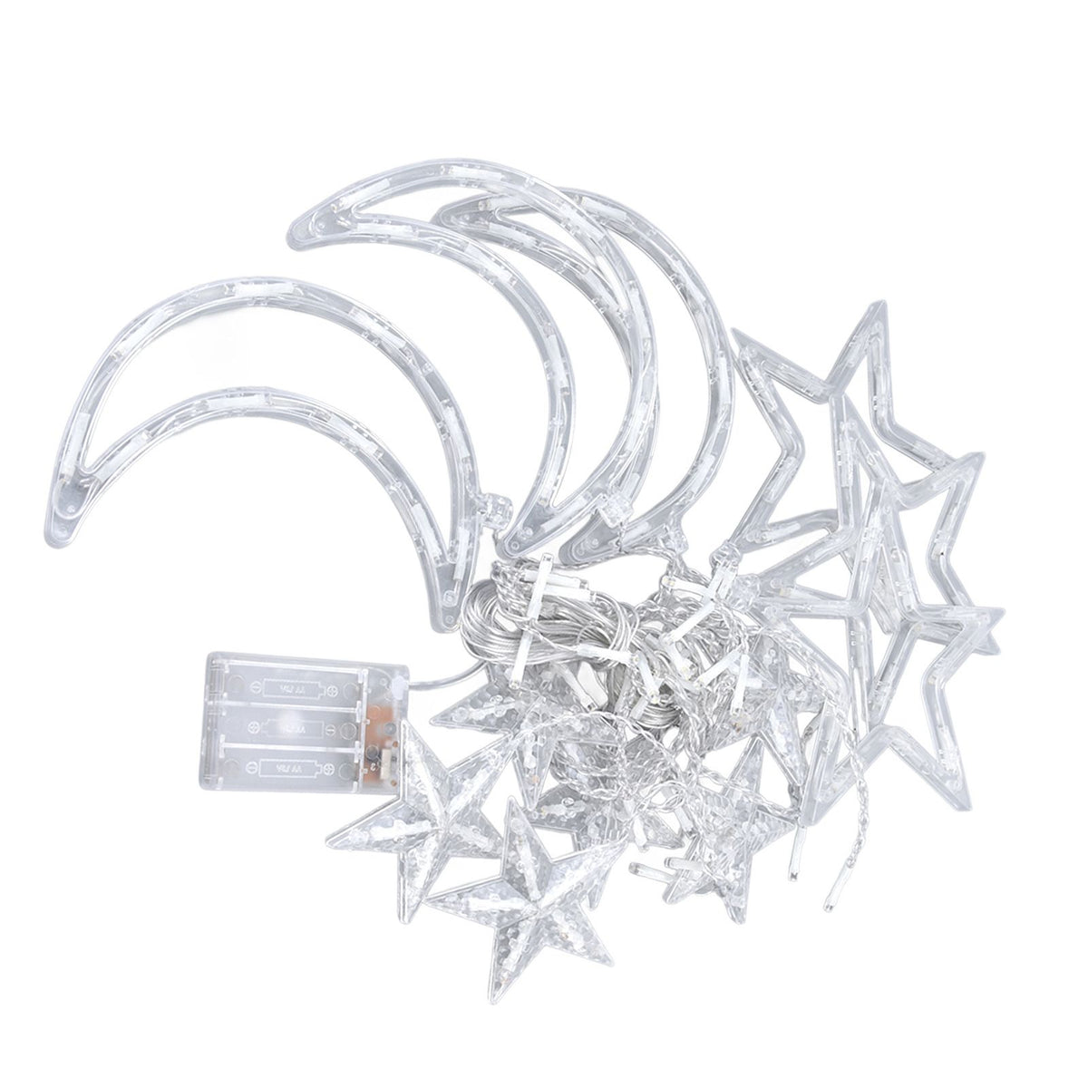 Star Moon Curtain String Lights Romantic Ambience Battery Powered 126 LED Ramadan Curtain Lights for Weddings Birthdays