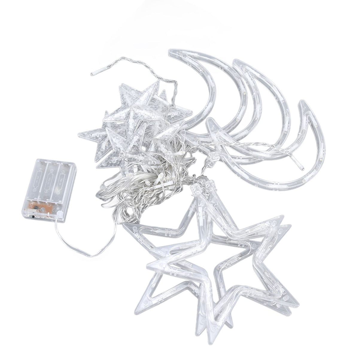 Star Moon Curtain String Lights Romantic Ambience 2 Lighting Modes 126 LED Ramadan Curtain Lights for Weddings Birthdays