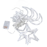 Star Moon Curtain String Lights Romantic Ambience 2 Lighting Modes 126 LED Ramadan Curtain Lights for Weddings Birthdays - Side View