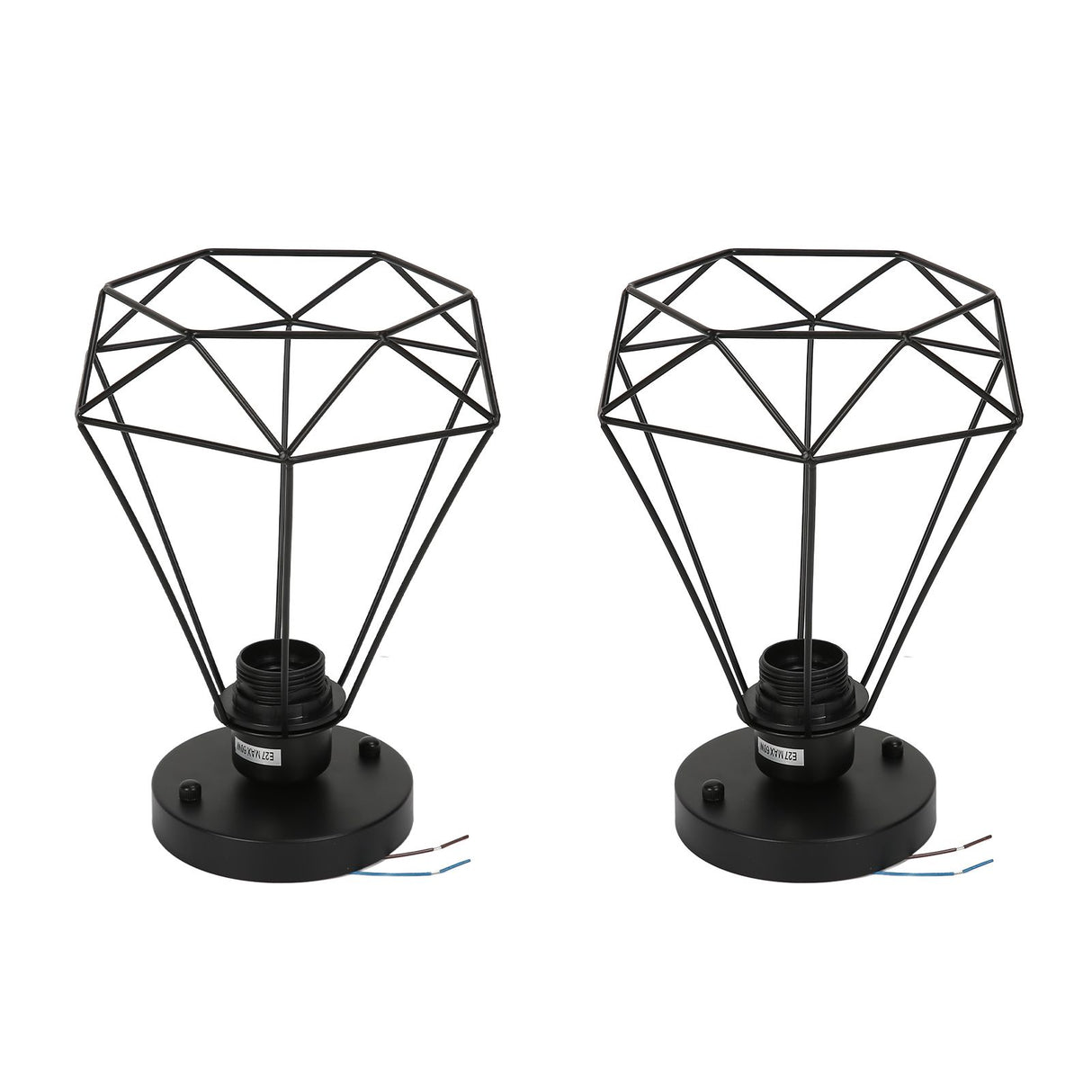 Ceiling Light Cage Guard Cover with Lamp Holder Base Vintage Industrial Style for E27 Bulbs