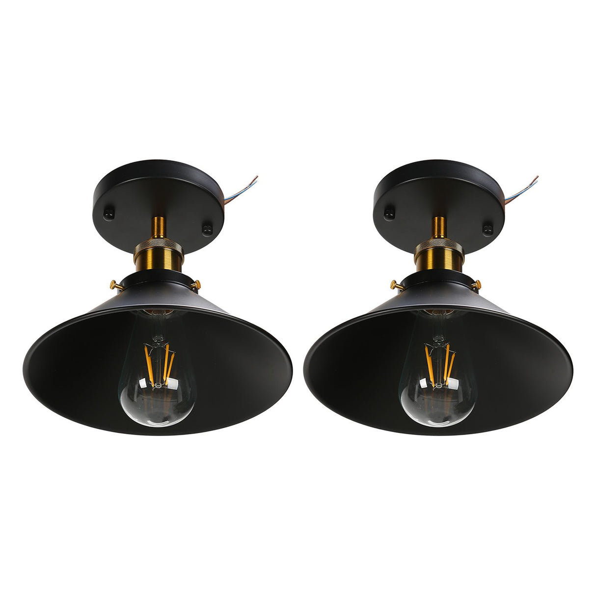E27 Ceiling Light Industrial Black Wrought Iron Ceiling Lamp for Farm Kitchen Corridor 85‑240V