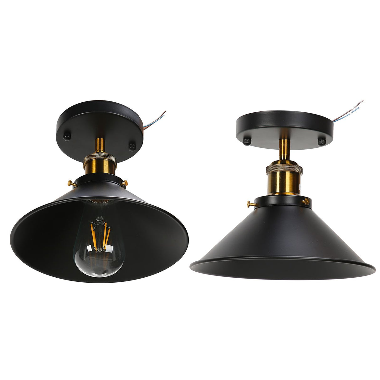 E27 Ceiling Light Industrial Black Wrought Iron Ceiling Lamp for Farm Kitchen Corridor 85‑240V