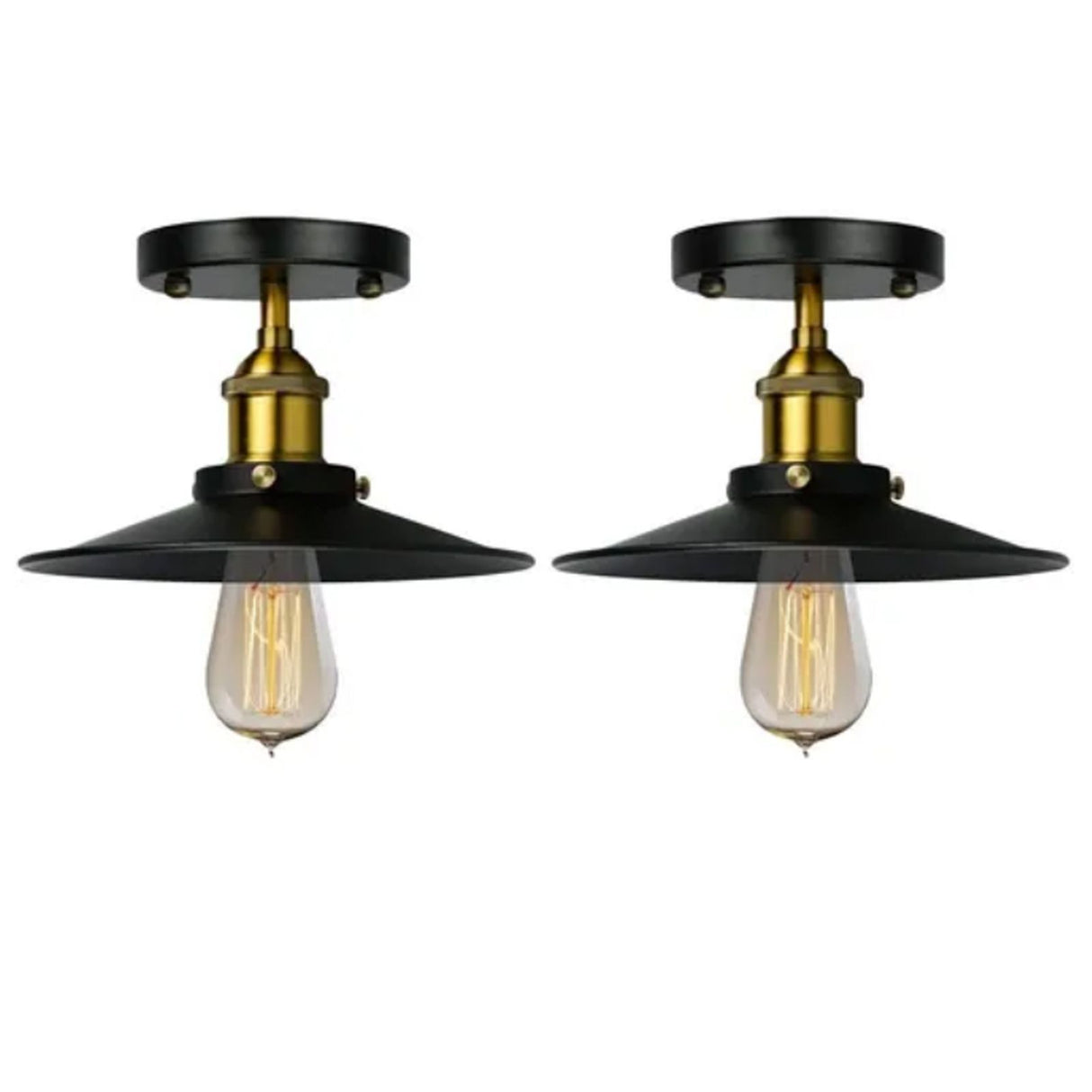 E27 Ceiling Light Industrial Black Wrought Iron Ceiling Lamp for Farm Kitchen Corridor 85‑240V