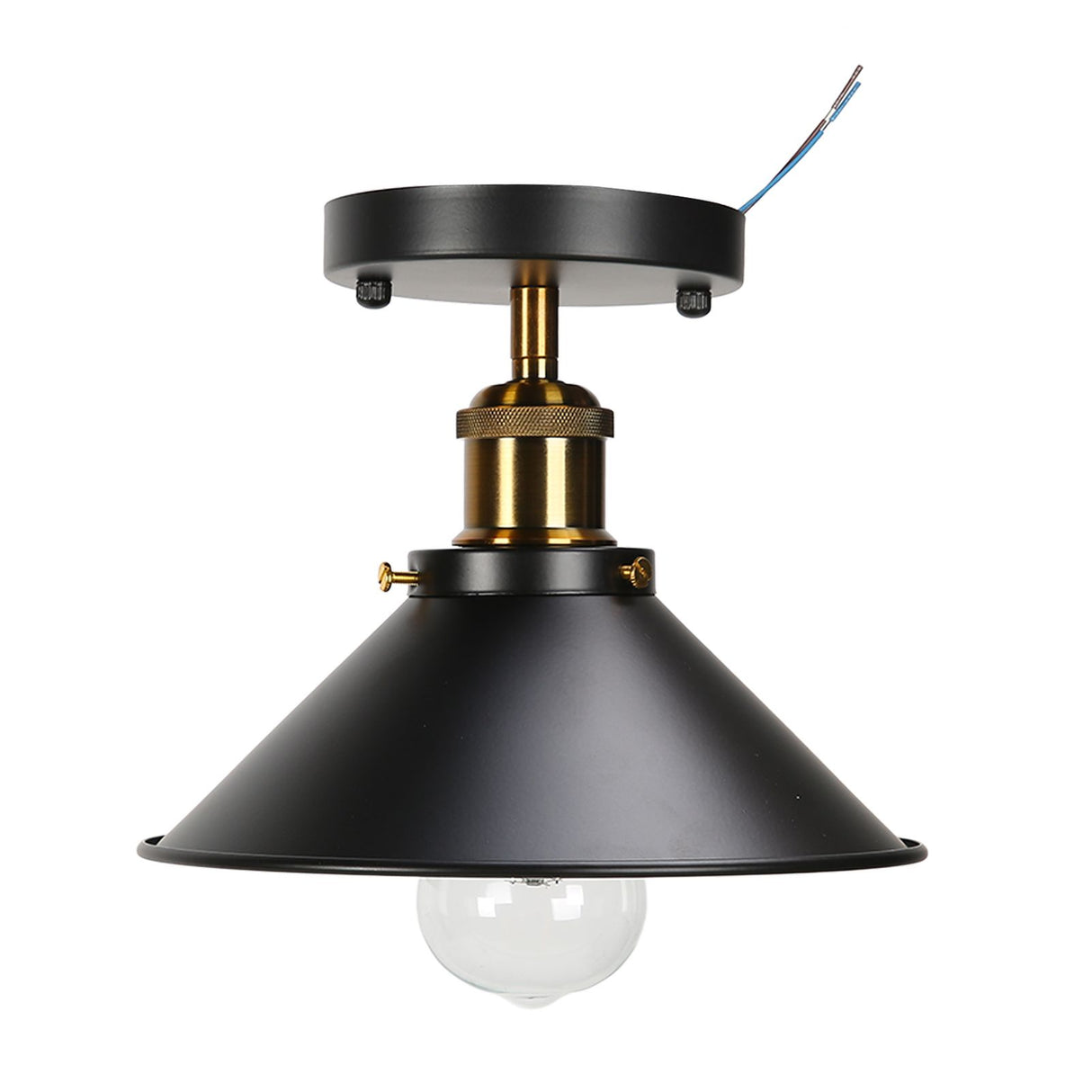 E27 Ceiling Light Industrial Black Wrought Iron Ceiling Lamp for Farm Kitchen Corridor 85‑240V