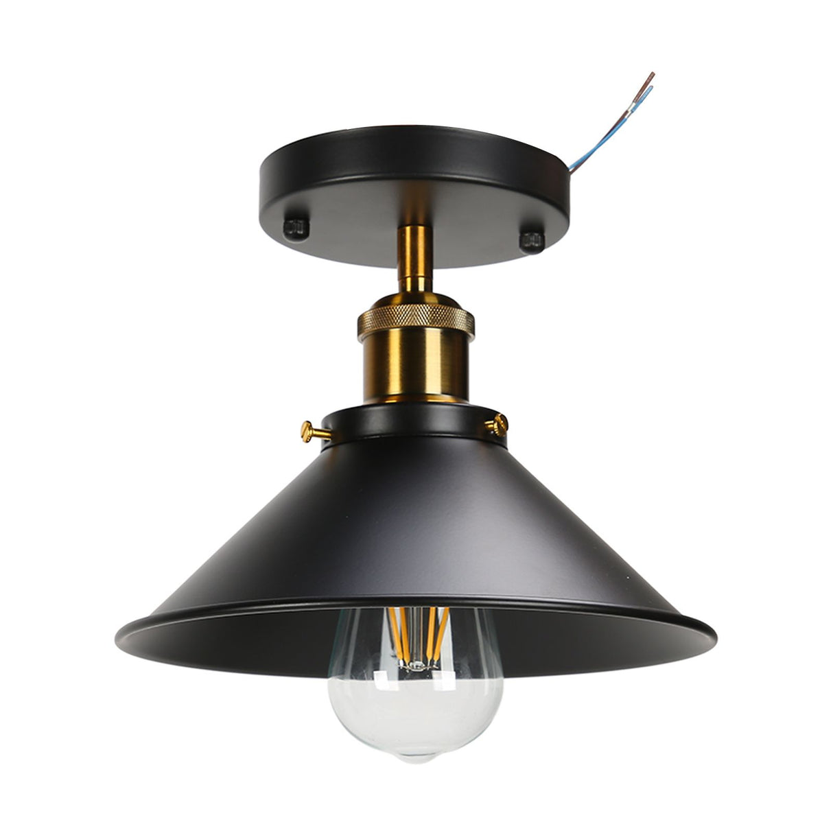 E27 Ceiling Light Industrial Black Wrought Iron Ceiling Lamp for Farm Kitchen Corridor 85‑240V