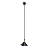 Wrought Iron Ceiling Lamp Simple Retro Industrial Style E27 Black Metal Cage Wrought Iron Hanging Light Fixture 85‑240V - Front View