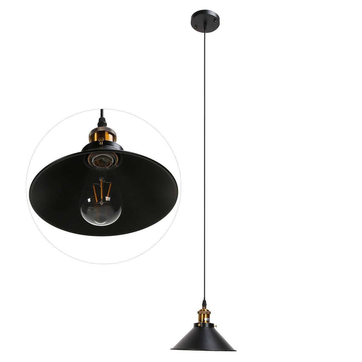 Wrought Iron Ceiling Lamp Simple Retro Industrial Style E27 Black Metal Cage Wrought Iron Hanging Light Fixture 85‑240V
