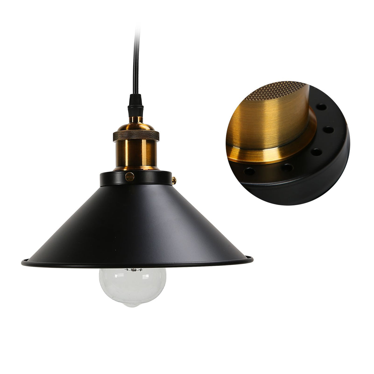 Wrought Iron Ceiling Lamp Simple Retro Industrial Style E27 Black Metal Cage Wrought Iron Hanging Light Fixture 85‑240V