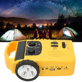 Hand Crank Solar Radio AM FM SW Emergency Radio with LED Flashlight Reading Light MP3 Player for Outdoor CampingYellow