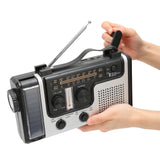 LED Hand Crank Radio AM FM SW Solar Dynamo Outdoor Emergency Radio with Portable Flashlight