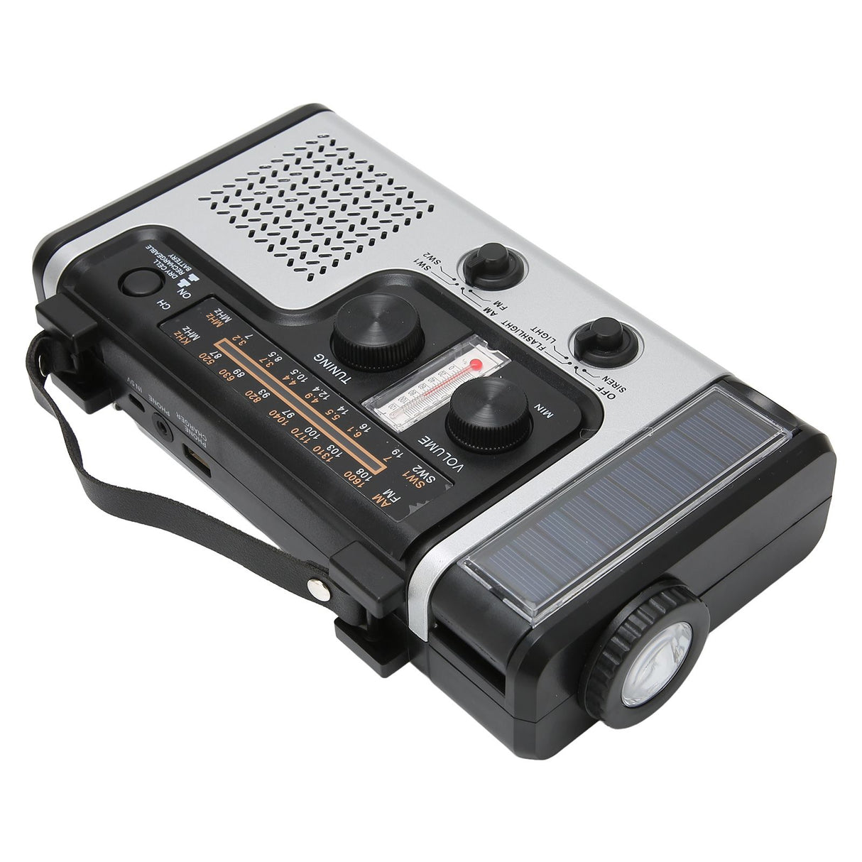 LED Hand Crank Radio AM FM SW Solar Dynamo Outdoor Emergency Radio with Portable Flashlight