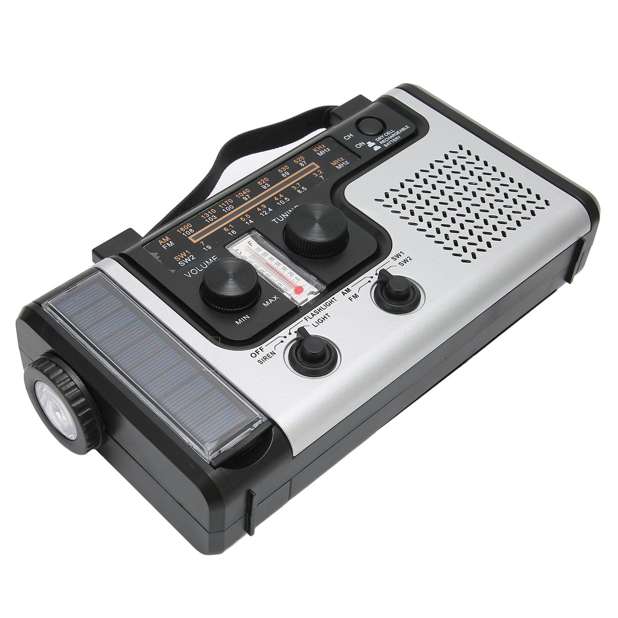 LED Hand Crank Radio AM FM SW Solar Dynamo Outdoor Emergency Radio with Portable Flashlight