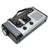 LED Hand Crank Radio AM FM SW Solar Dynamo Outdoor Emergency Radio with Portable Flashlight - Close-Up Angle